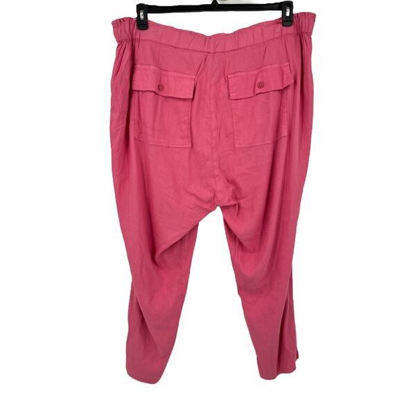 Kut from the Kloth pants Rosalie drawstring linen pink size 2X - Picture 4 of 8